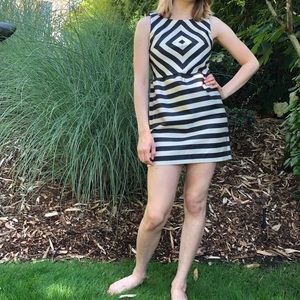 Black and white geometric dress